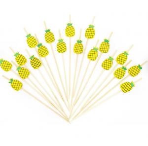 China 12cm Disposable Cocktail Decorative Bamboo Food Picks Stick Pineapple Bead on sale