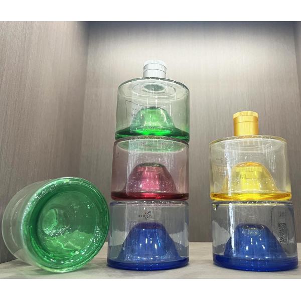 250ml 375ml Round Stackable Glass Bottle for Beverage Vodka Whiskey Wine Mini Cute Gin