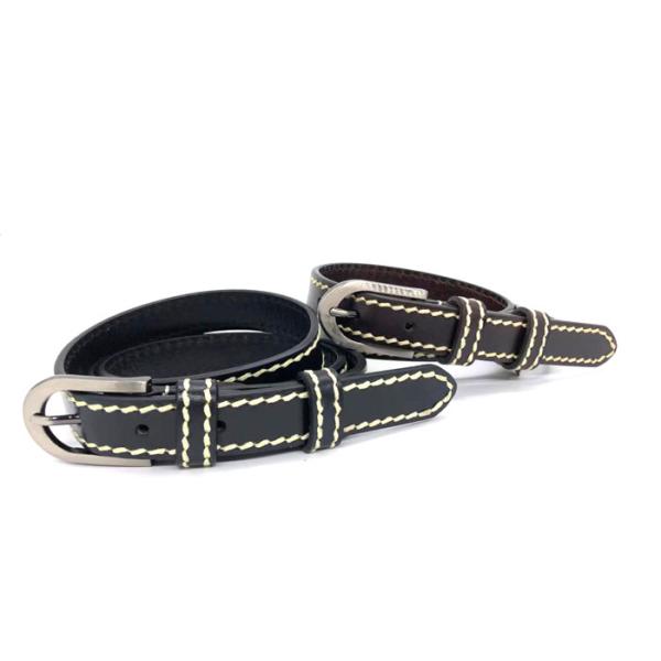 Buy Eco - Friendly Womens Genuine Leather Belt / Slim Black Leather Belt at wholesale prices