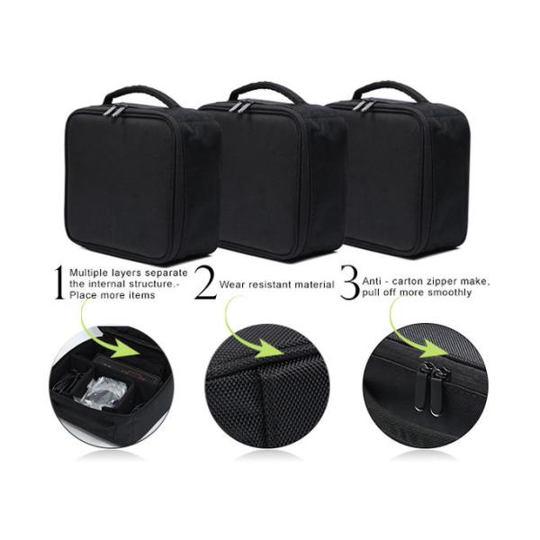Black Non - woven Cloth Permanent Makeup Kit Bag For Starter / Student
