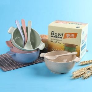 Biodegradable Tableware Unbreakable Cereal Microwave Safe Wheat Straw Anti