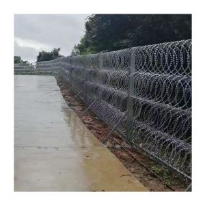 Galvanized Anti-Climbing Security Fence with BTO-22 Concertina Razor Barbed Wire