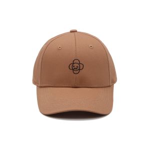 100% Cotton Twill Embroidered Baseball Caps Brown 6 Panel Hats