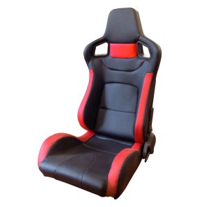 PVC Adjustable Red And Black Racing Seats / Sports Car Seat with single slider