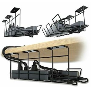 Home Office Desk Mount Cable Management Tray Non-folding Rack Storage Holders
