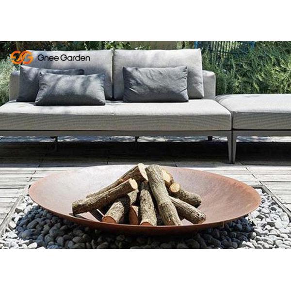 Weathering Corten Steel Metal Patio Column Fire Pit Carbon Steel Half Ball Sphere Firepit