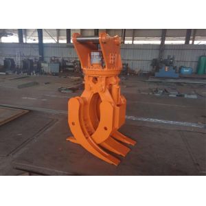 Clamshell Design Excavator Rotating Grapple Orange Peel For Timber Wood Grabbing