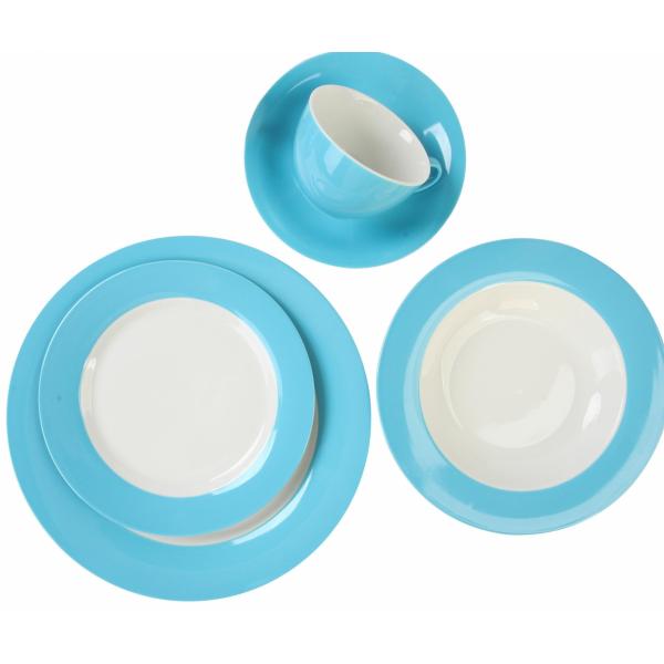 фарфоровый обеденный набор/new bone china blue coloured glaze dinner set 20 pcs