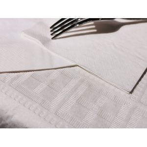 White Disposable Paper Tablecloth 1.37mx2.74m Flexible No Folding