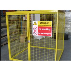 Yellow Color Gas Cylinder Cages Pad Lockable Easily Assembled / Dissembled