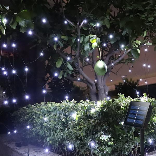 Warm White Solar Icicle Lights 10m Length Outdoor 250MA 300 LED