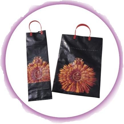 Buy Small Plastic Bags With Handles , Promotional Loop Handle Bags at wholesale prices