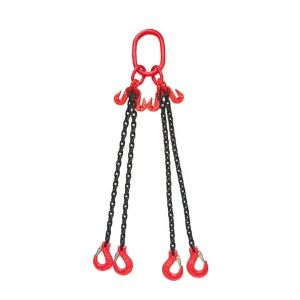 2t Load Limit Red Lifting Chains With Hooks G80 Alloy Steel 8mm Diameter Multi