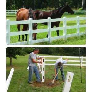 ASTM PVC Horse Farm Fence 2 Rails White Grey
