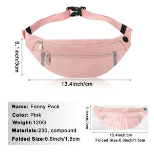 Shoulder Wallet Fanny Pink Custom Waist Bag Hiking Crossbody For Women 12.8X9.6"