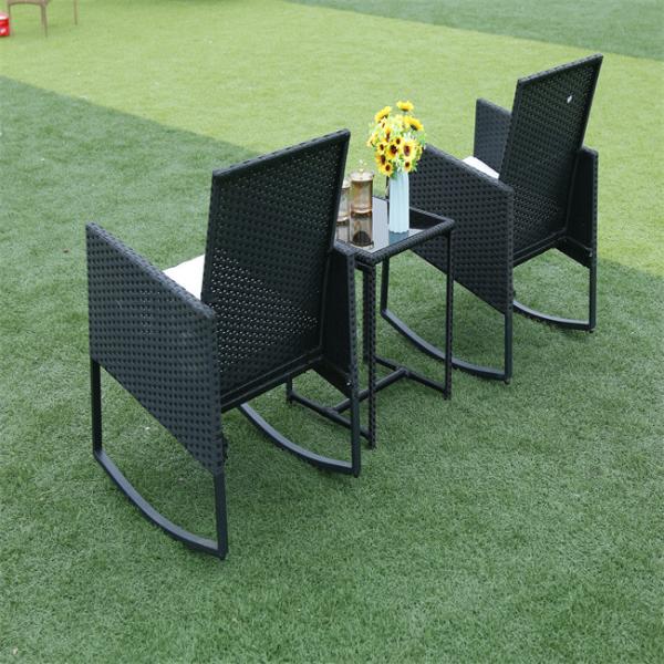 PE Rattan Woven 3 Set Table Chair Hot Sale Best Design swing chair Outdoor Furniture Set High Quality 300 Kg Capacity