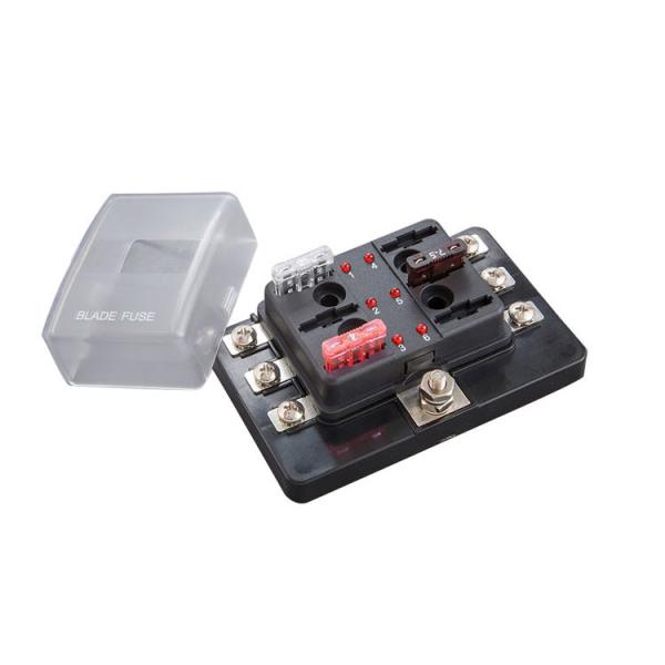 Buy R3-76-07-3L106 6 Way Blade Fuse Blocks Circuit with Blow Indicator R3-76 Fuse Holder M4 Screw Terminal at wholesale prices