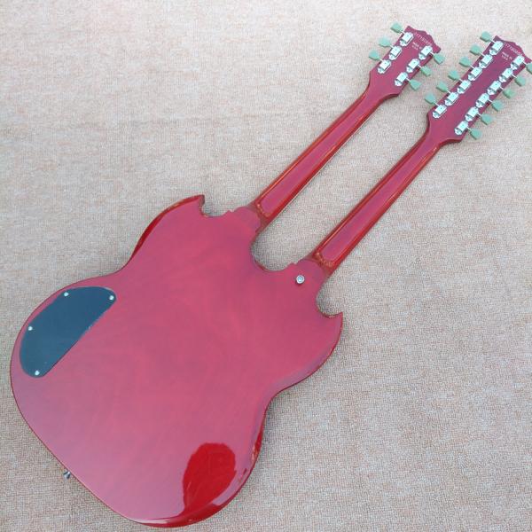 Red EDS1275 Custom Shop double Neck Electric Guitar 6/12 strings Wholesale Musical Instruments