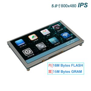Quality 5 inch tft lcd display with PCBA and touch panel 800x480 resolution, 20 pins 4-WIRE SPI interface ,free view angle for sale