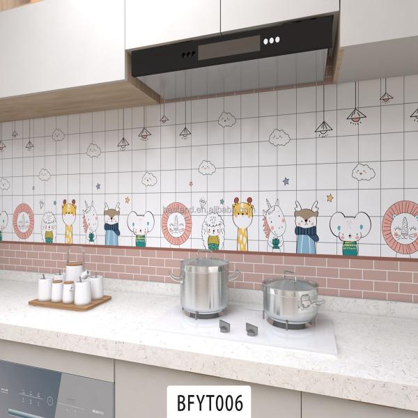 Waterproof Peel and Stick Wall Tile Stickers for Kitchen Backsplash Decor Geometric Pattern Heat Insulation