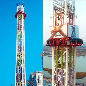 150KW 55m Free Fall Tower , Free Fall Amusement Ride OEM Service