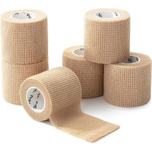 Self Adhesive Bandage Wrap, 6 Pack, Skin Colored, 2“ x 5 Yards, Cohesive