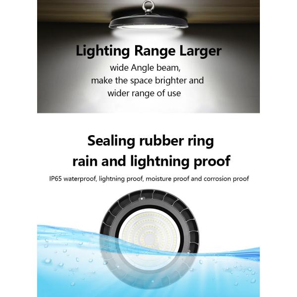 KCD Super Market High Lumen Engineering Industry Lighting IP65 100W 150W 200W 3000k Long Life UFO LED Light High Bay