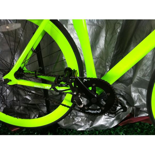 Color 700C Green Single Speed Fixie Gear Bike with Neon Nights Glow-in-the-Dark Paint