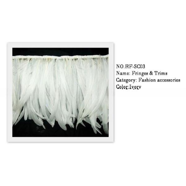 Shipping DHL/UPS/FEDEX/EMS/TNT White Coque Feather Fringe Trim with Satin Ribbon Tape