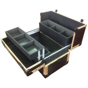 Black Beauty Vanity Case , Aluminum Makeup Train Case Large Capacity