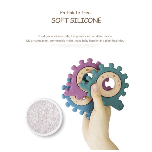 Multi Color Silicone Children Wooden Toys Wristband For Infant