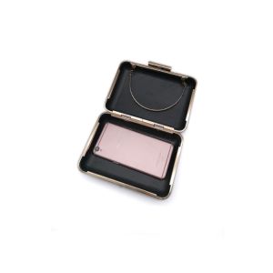 Big Block Clasp Square Clamshell Clutch Frame Attached Handle