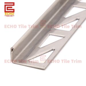 China 10mm Brushed 304 Stainless Steel Tile Trim L Shape Tile Edging Strip on sale