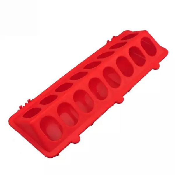 Red Plastic Flip Top Chicken Feeder 28 Holes For Chick Bird Parrot