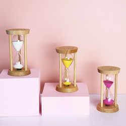 Classical Wooden Hourglass Sand Clock For Desktop / Bedroom