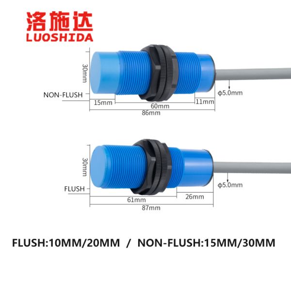 DC 24v Voltage Capacitive Sensor Plastic Steel Current IP67 Detection Long Sensing PNP NPN NC M30 Proximity Position Sensor