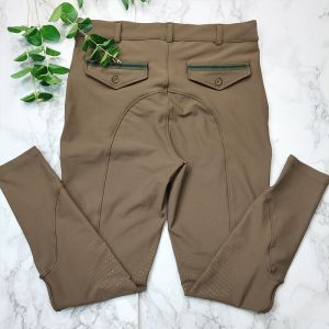 Brown Horse Riding Breeches Mens Quick Dry Silicone Printing Anti - Pilling