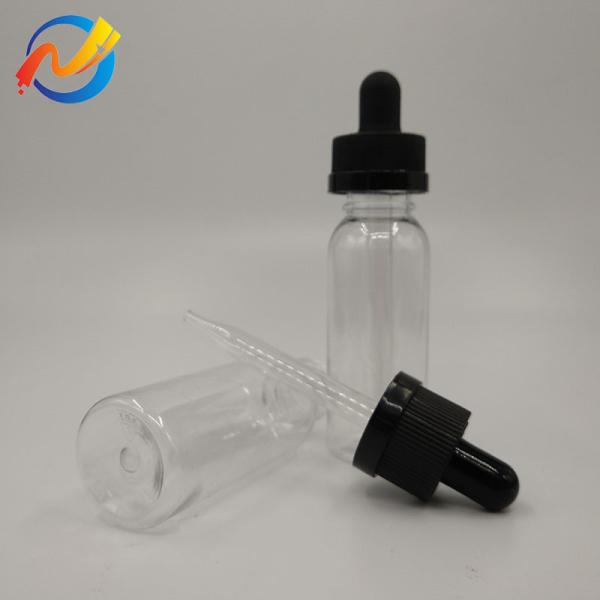 15ml Customized Logo Plastic Dropper Bottles Smooth Surface Transparent Black Customize