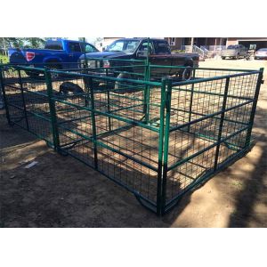 Green Coated Lightweight Horse Corral Panels 5" 3'' Tall By 7" Long Round Pipe