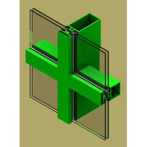 Fireproof Curtain Wall Aluminium Profile Facade Thermal Insulation