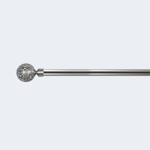 Single Electroplated Curtain Rods Set With Iron Bracket 25MM Finials