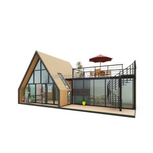 EU Modern Triangular Wooden Steel Structure House for Hotel or Carport Main