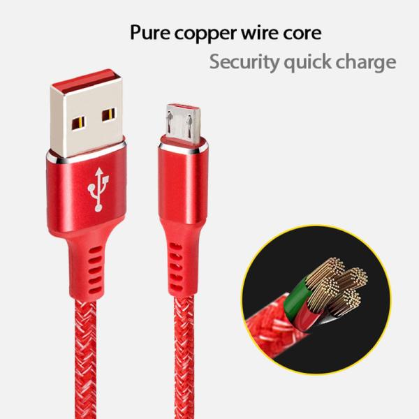 Micro USB Charging Cable 1 Meter Size 1 Year Warranty With Pure Copper Wire Cope