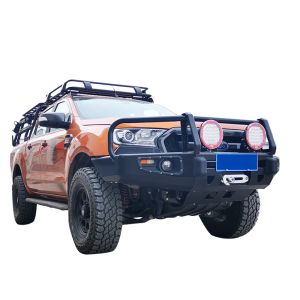 Ford Ranger Black Winch Bull Bar Front Bumper With Tire Carrier Jerrycan Holder