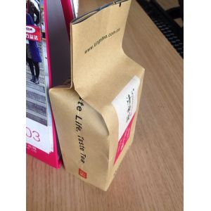 China Brown Kraft Paper Side Gusset Tea Bags Packaging Foil Lined Moisture Proof on sale