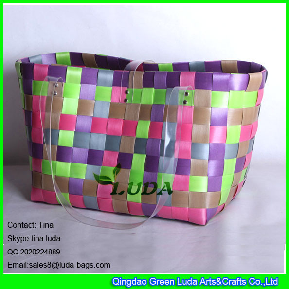 Buy LUDA new fashion plastic lady shiny pp straw beach bag at wholesale prices