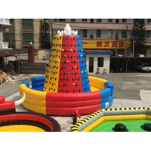 Outdoor PVC Inflatable Rock Climbing Wall Jumping Bouncy Castle