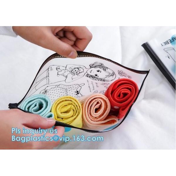 plastic slider zipper bags for clothing packaging, Poly Plastic Flat Garment Zipper Packaging Slider Bag, transparent ca