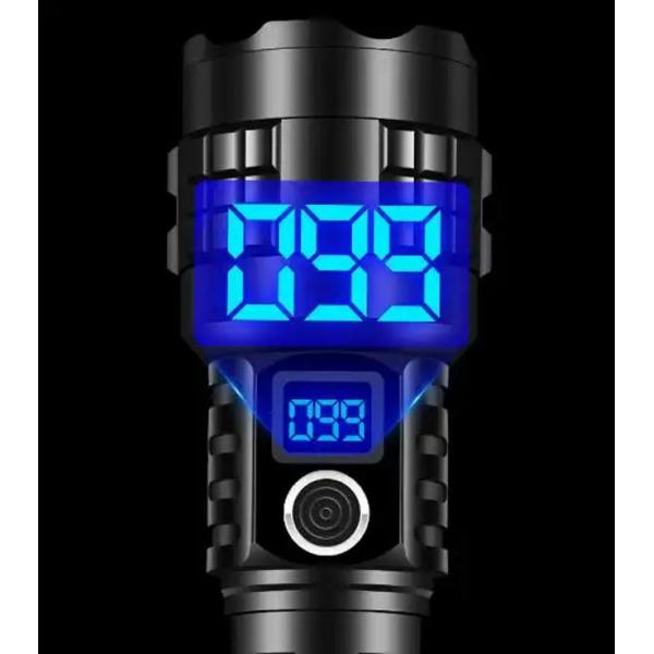 Digital Display Aluminum Alloy LED Flash light Outdoor Long Range Zoom IP65