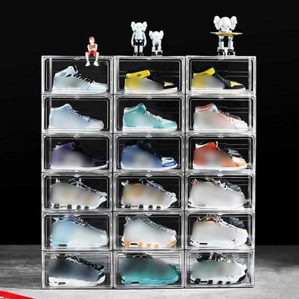 Buy Magnetic Plastic Transparent Clear Acrylic Shoe Box Stackable at wholesale prices